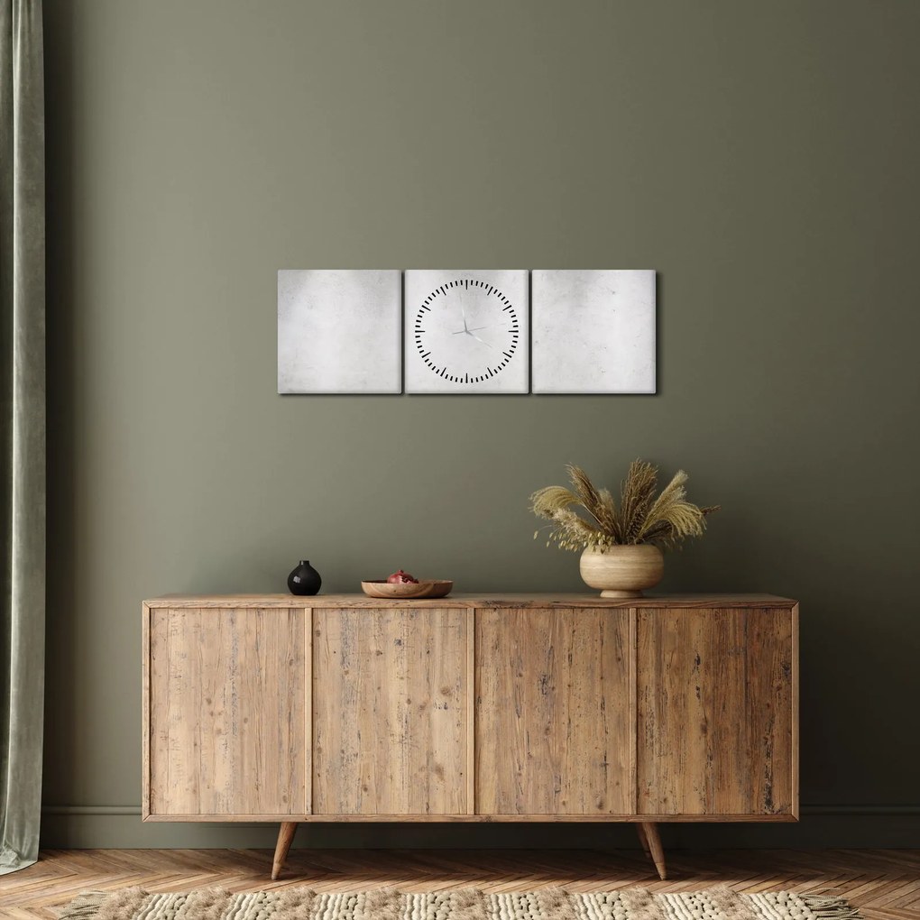 Tablou - Perete de beton cu lumini (cu ceas) (90x30 cm)