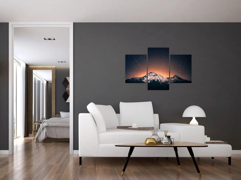 Tablou cu cerul nocturn cu munți (90x60 cm)