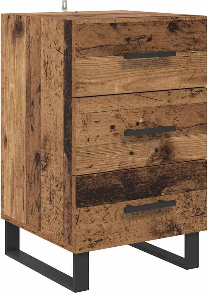 vidaXL Dulap de noapte Lemn Vechi 40 x 40 x 66 cm Lemn compozit