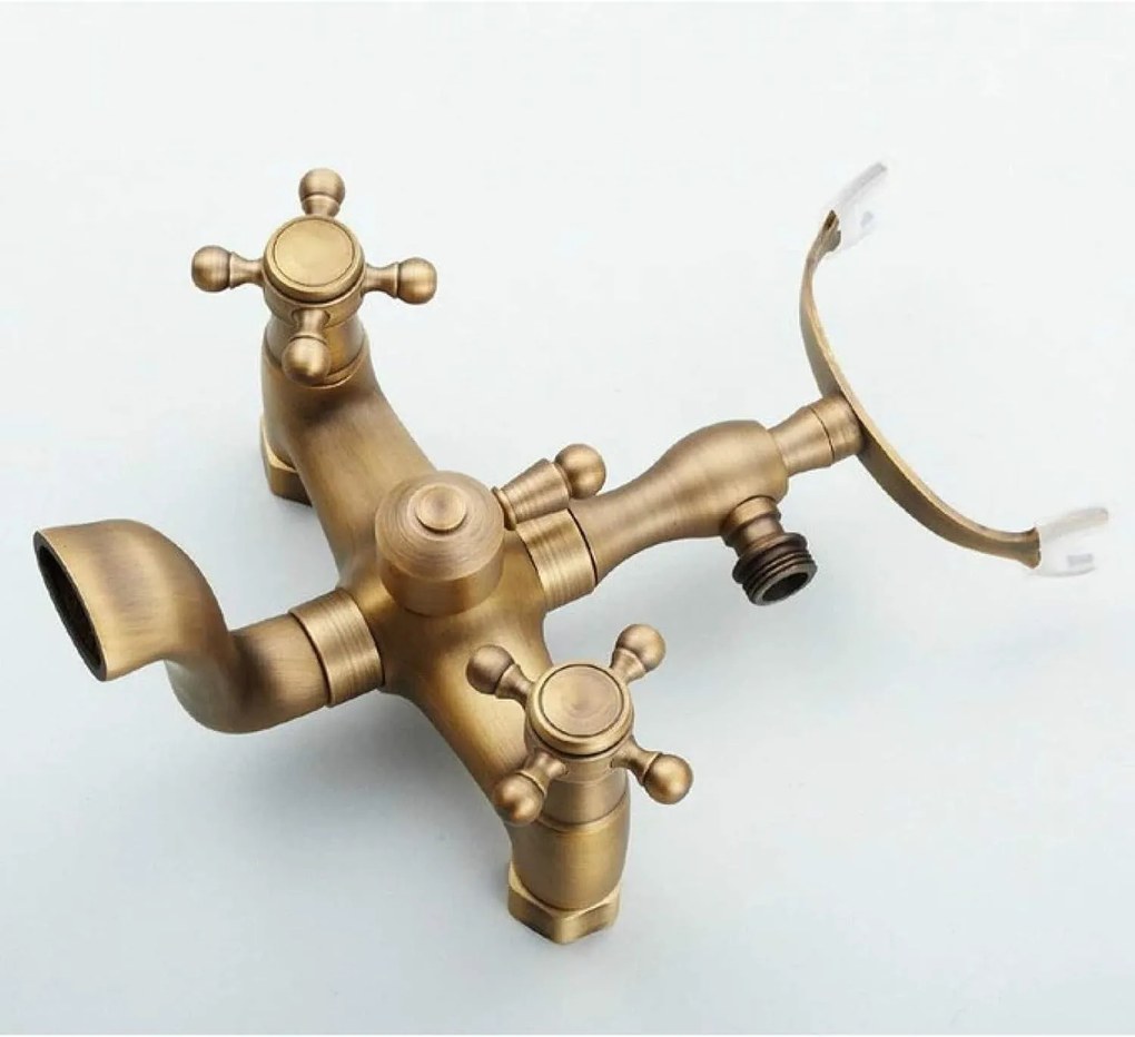 Baterie Duș cu Pară și Furtun Bronz Antichizat – Design sofisticat și confort maxim pentru o experiență de duș premium.