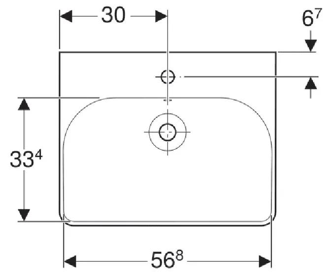 Lavoar Geberit Smyle Square 60x48 cm, alb - GEC500.229.01.1