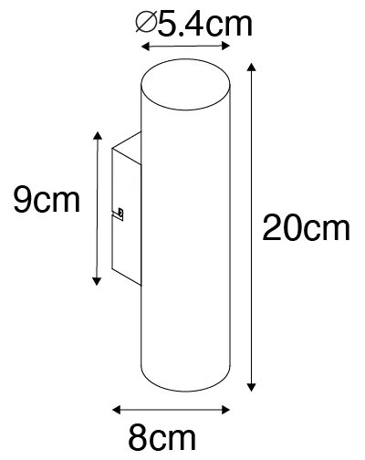 Aplică modernă din oțel cu 2 lumini - Jeana