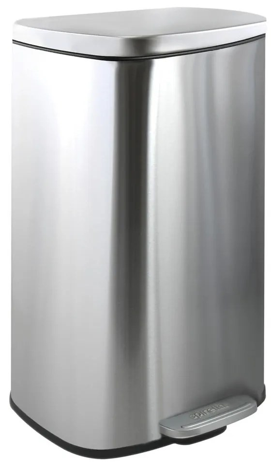 Coș de gunoi argintiu mat cu pedală din oțel 50 l Akira – Spirella