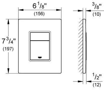GROHE 38732DL0 - Buton de acționare SKATE COSMOPOLITAN 156 × 197 mm, finisaj cupru