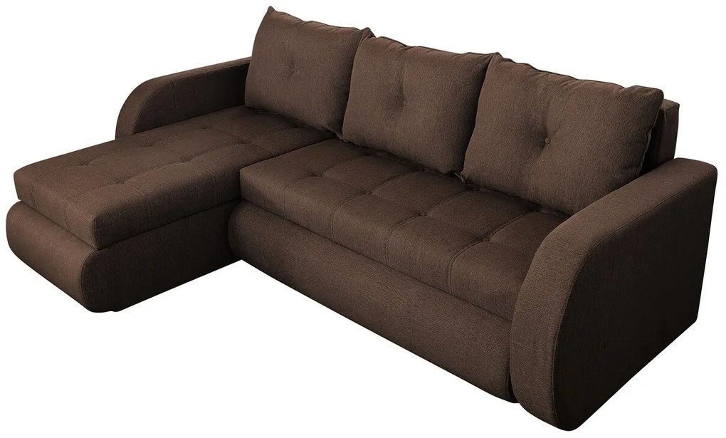 Coltar extensibil reversibil Siena Lux Chocolate 243x141x81 cm cu lada de depozitare