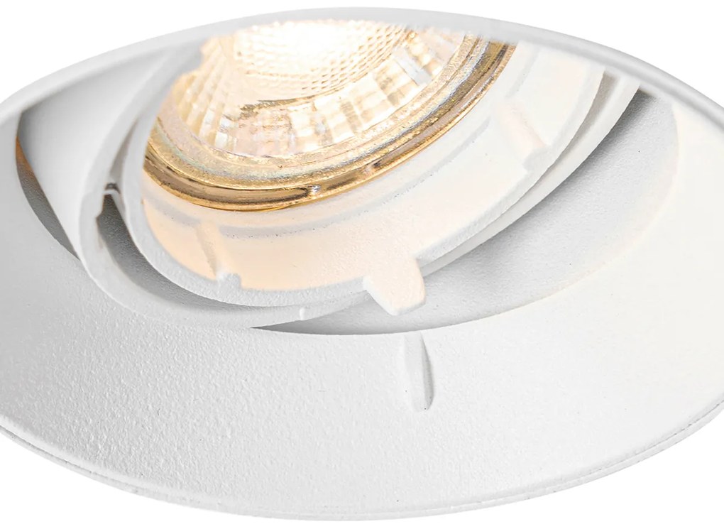 Spot modern încastrat alb GU10 rotund fără rama - Oneon