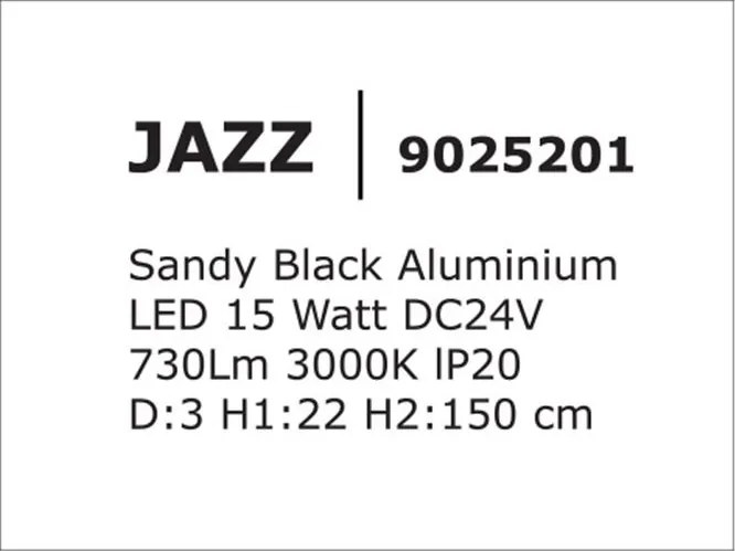 Accesoriu, Corp de iluminat pentru sina magnetica Buxton, Loop sau Sign, JAZZ 15 Watt negru