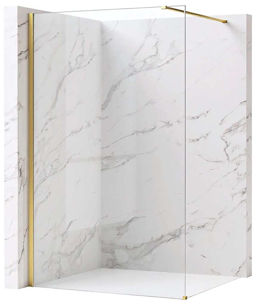 Paravan de dus Rea Flexi Transparent / Brush Gold 90