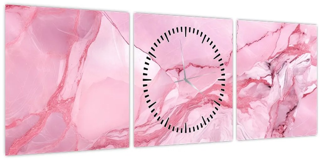 Tablou - Marmură roz (cu ceas) (90x30 cm)
