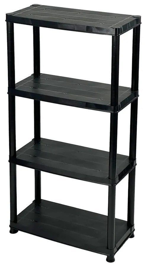 Etajeră de depozitare neagră din plastic 61x130 cm – Addis