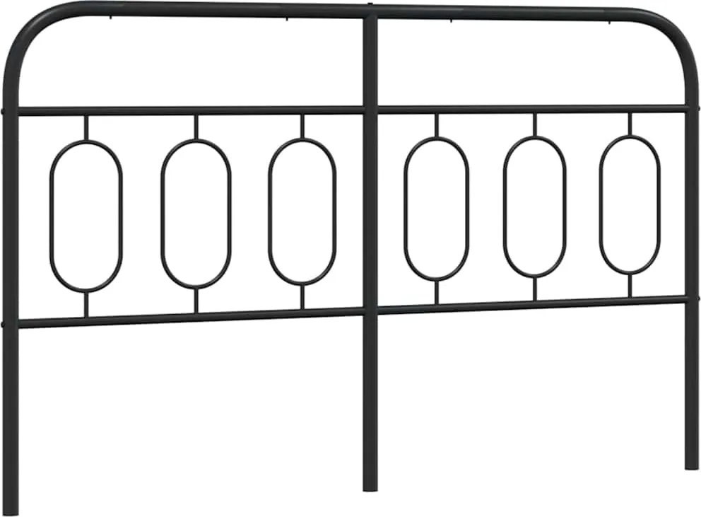 vidaXL Tăblie de pat de schimb metalică, negru, 140 cm