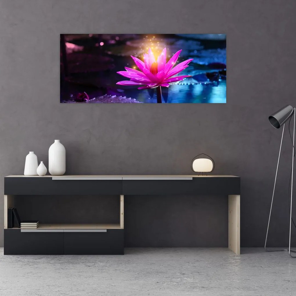 Tablou cu lotus pe apă (120x50 cm)