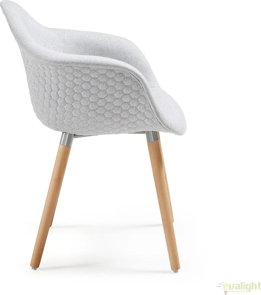Scaun elegant in stil nordic cu tapiterie gri deschis, KENNA C631JQ14 JG