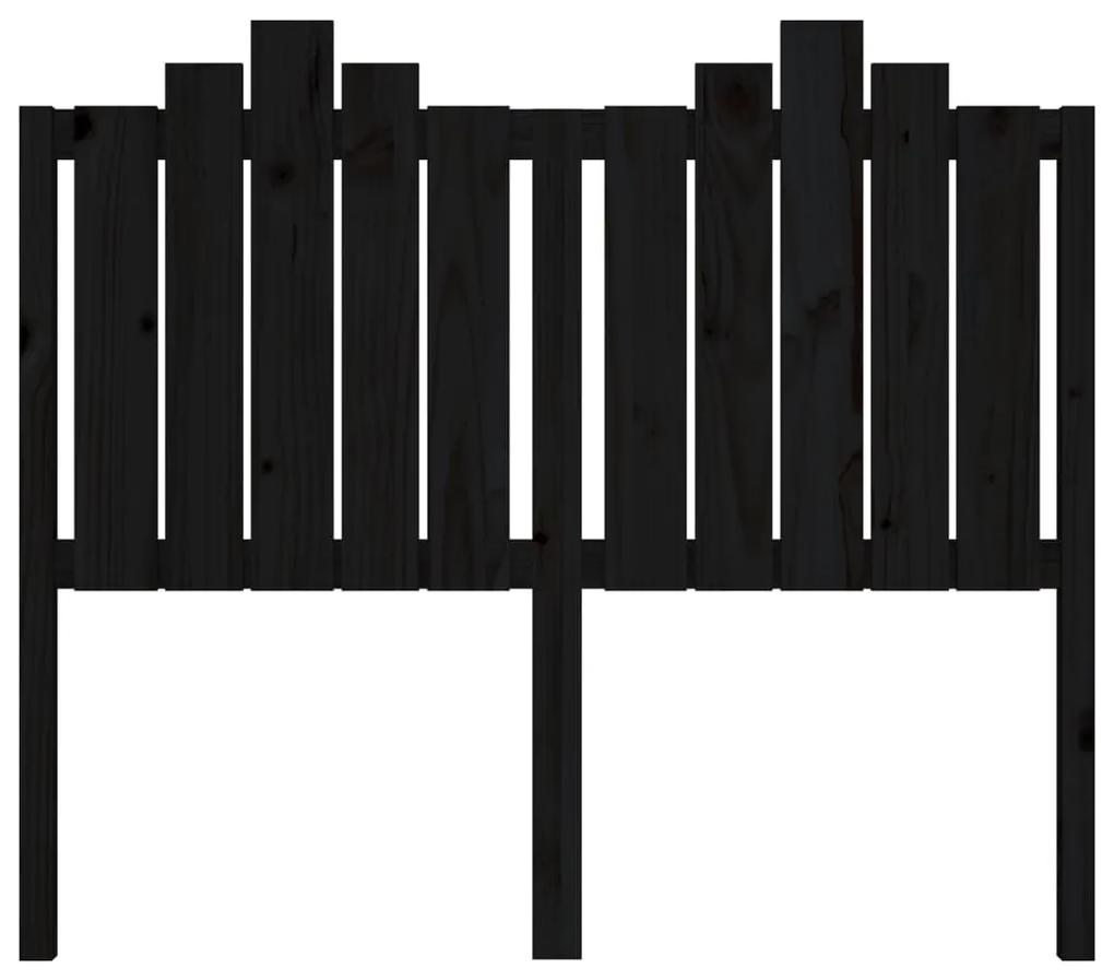 Tablie de pat, negru, 126x4x110 cm, lemn masiv de pin 1, Negru, 126 x 4 x 110 cm