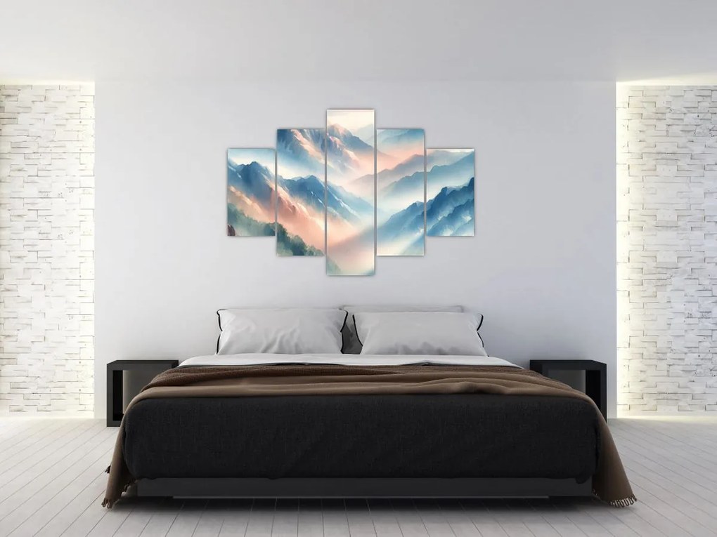 Tablou - Acuarelă munți (150x105 cm)