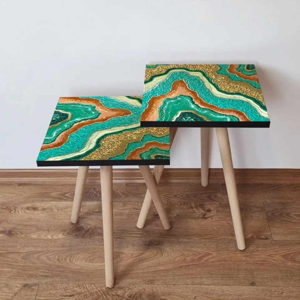 Set 2 Masute Auxiliare 2SHP279, MDF, Multicolor