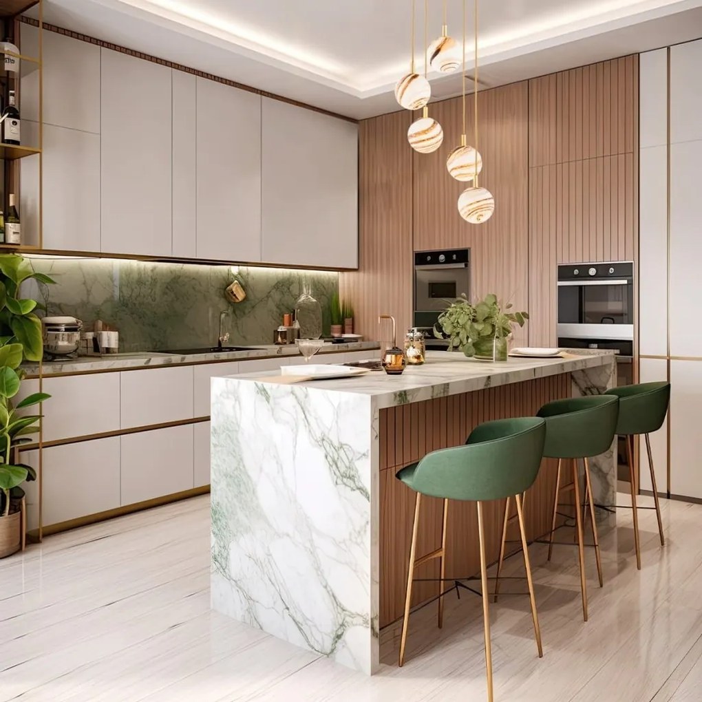 Lustra cu 5 pendule design minimalist Aruba