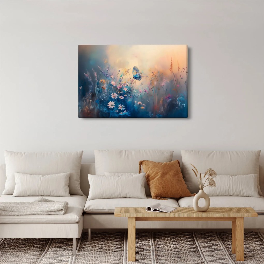 Tablou - Pajiște cu Fluture (90x60 cm)