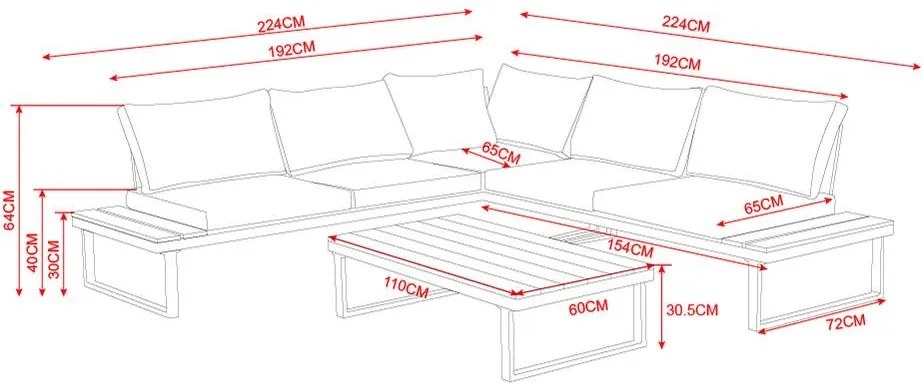 Set mobilier de grădină MODENA - Teak