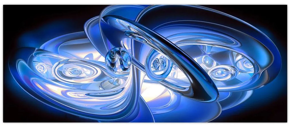 Tabloul abstract albastru (120x50 cm)