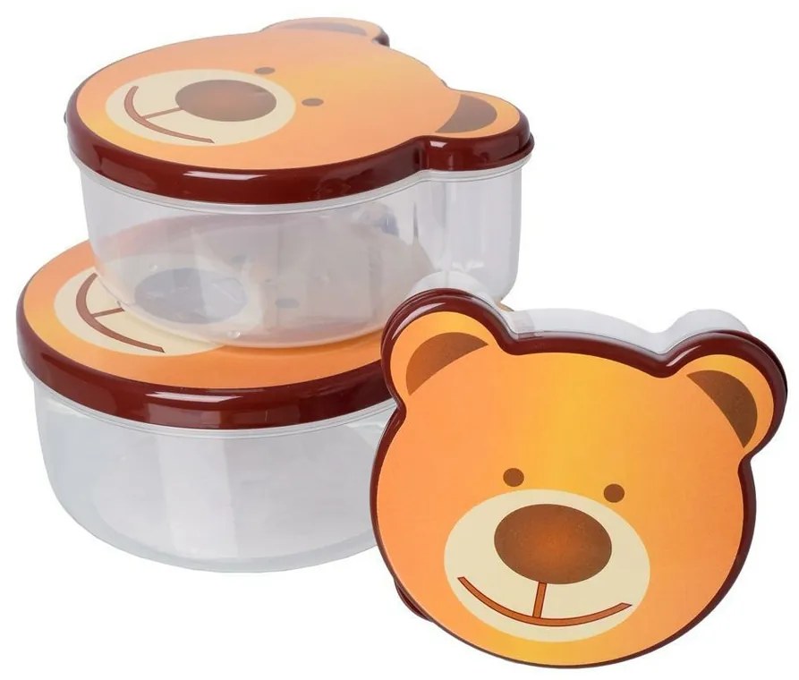 Bear Kids Snack Box Set, 4 buc , 200 ml, 300 ml,500 ml și 750 ml