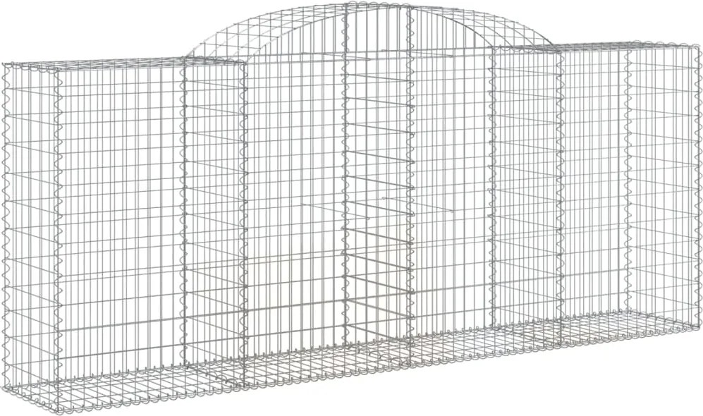 vidaXL Coș gabion arcuit, 300x50x120/140 cm, fier galvanizat