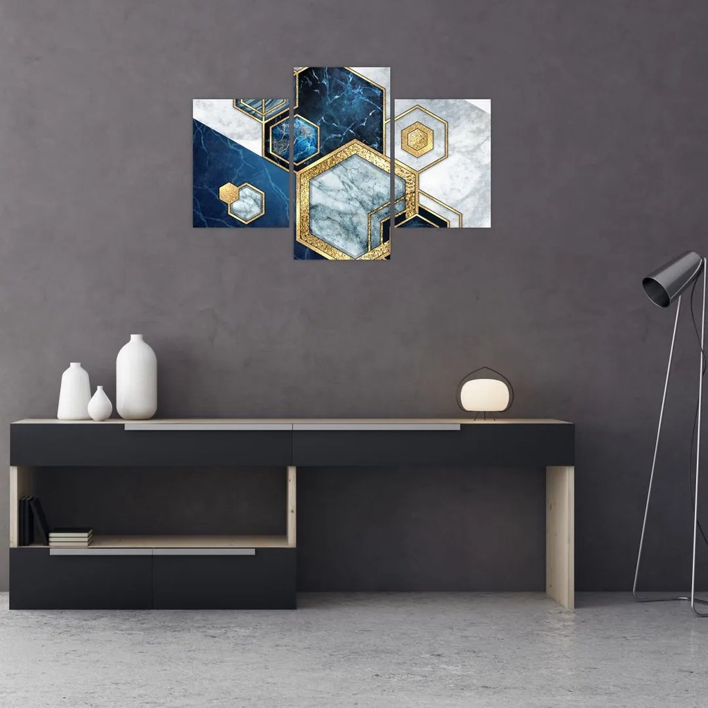 Tablou - Hexagoane de marmură (90x60 cm)