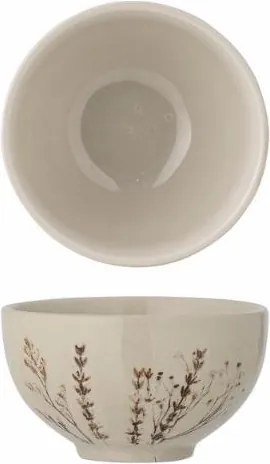 Bol din ceramică, natur, cu ilustrații botanice pictate manual, 11.5x6.5 cm, „Bea"