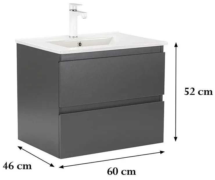 Dulap inferior Vario Forte 60 cu lavoar antracit-antracit