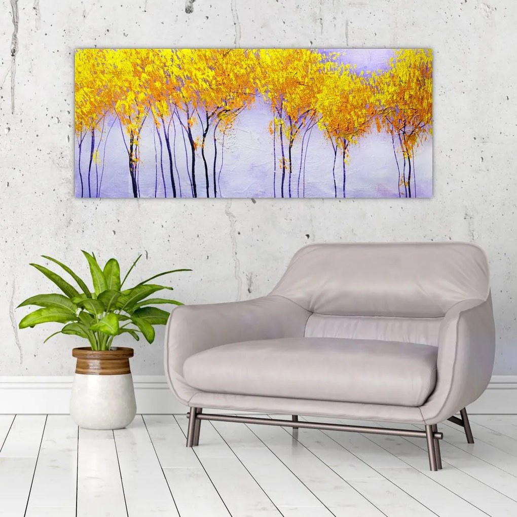 Tablou - Copaci galbeni (120x50 cm)
