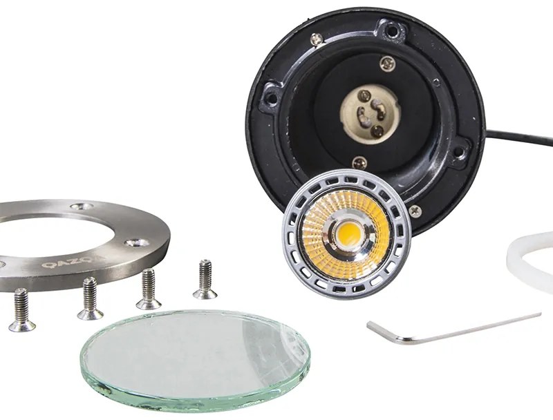 Proiector modern pentru sol din oțel inoxidabil - Basic Round