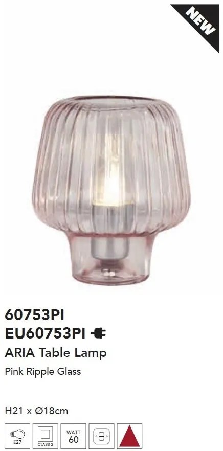 Veioza/Lampa de masa design decorativ Aria roz