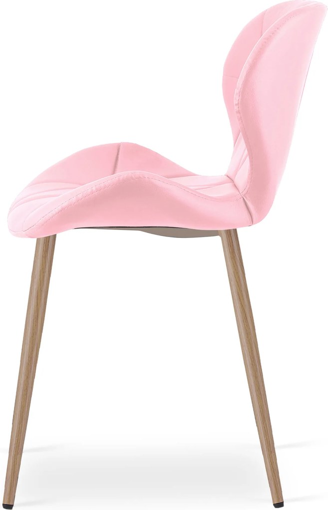 Scaun de sufragerie MANGO din piele ecologica, roz