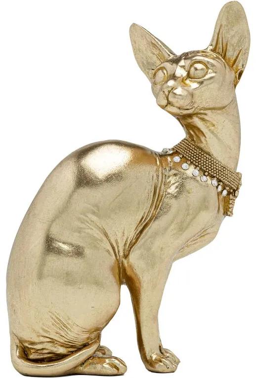 Figurina decorativa Sitting Cat Audrey Auriu 27cm