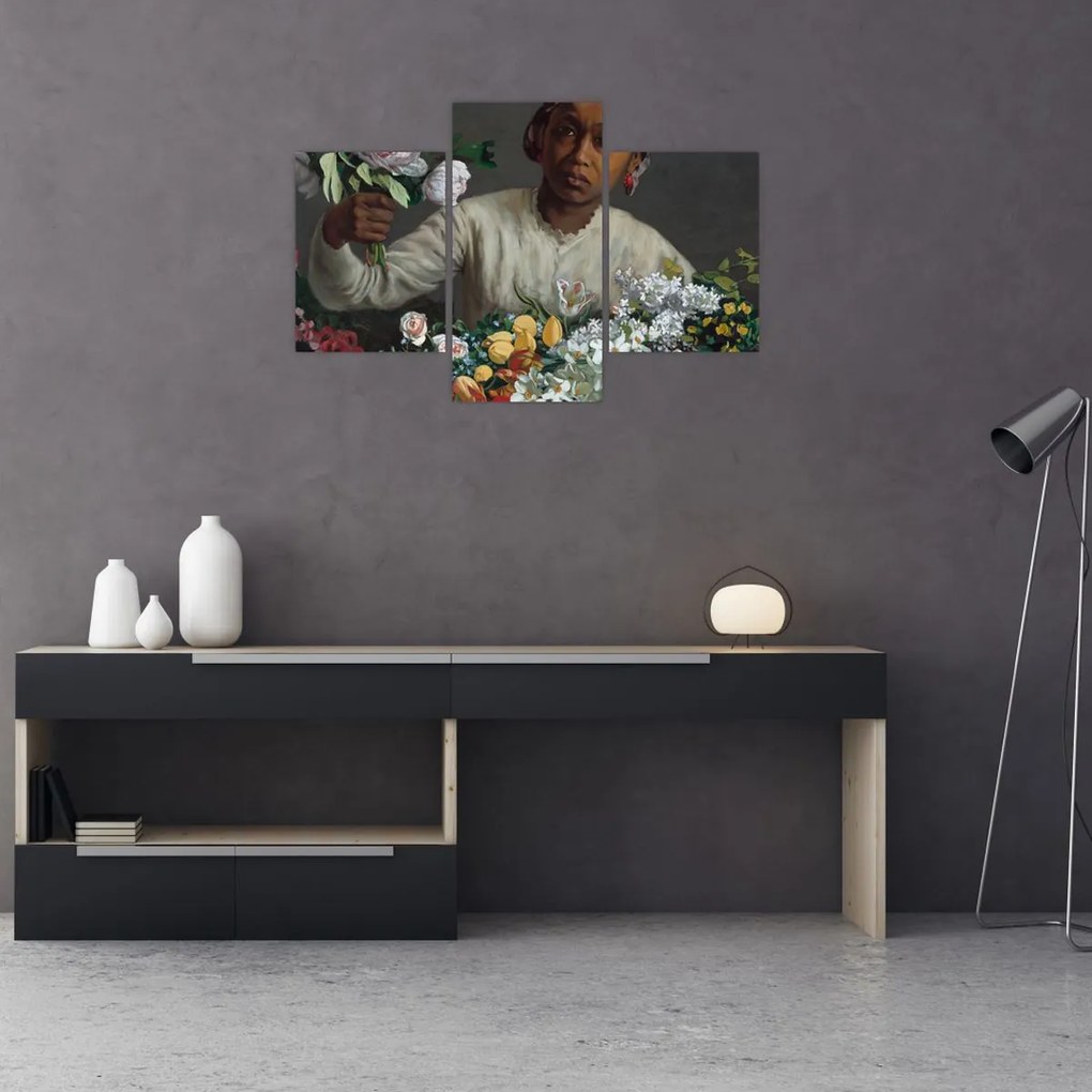 Tablou - Frédéric Bazille, Young Woman with Peonies, reproducere (90x60 cm)