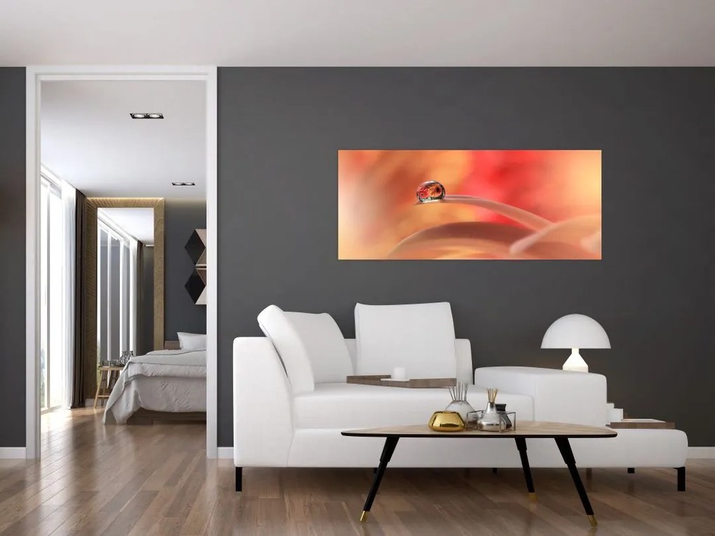 Tablou picăturii de rouă pe floare (120x50 cm)