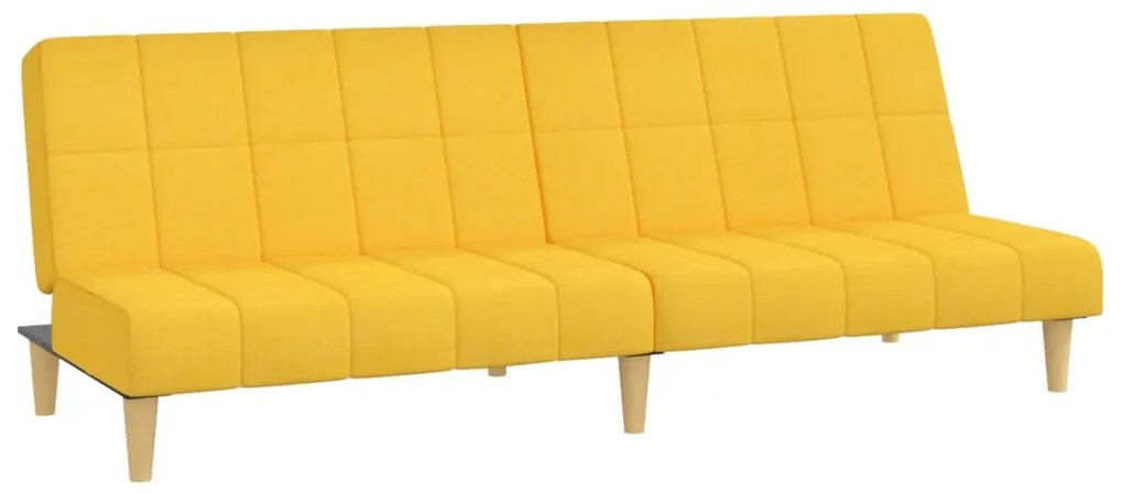 337485 vidaXL Canapea extensibilă cu 2 locuri, galben, textil