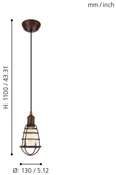 Eglo 49809 - Corp de iluminat pendul PORT SETON 1xE27/60W