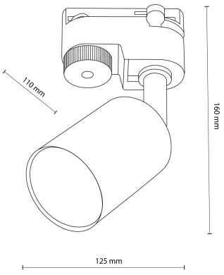 Spot LED pentru sistem de șină TOP 1xGU10/10W/230V alb