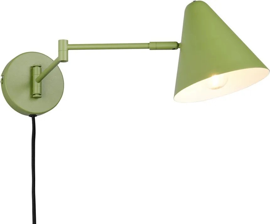 Aplică de perete verde cu structură flexibilă cu alimentare la priză ø 15 cm Cosima – Trio