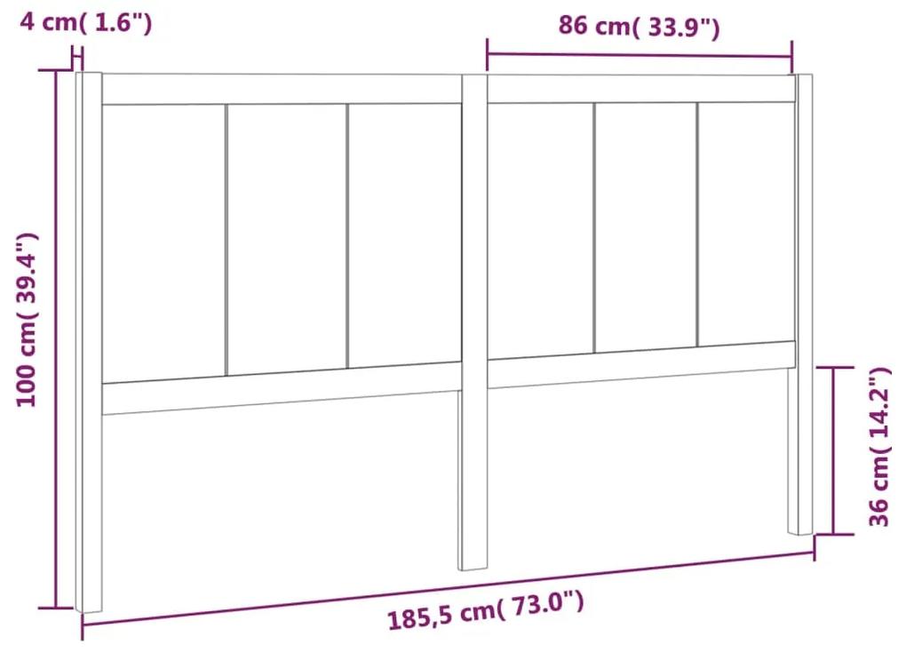 Tablie de pat, alb, 185,5x4x100 cm, lemn masiv de pin Alb, 185.5 x 4 x 100 cm, 1
