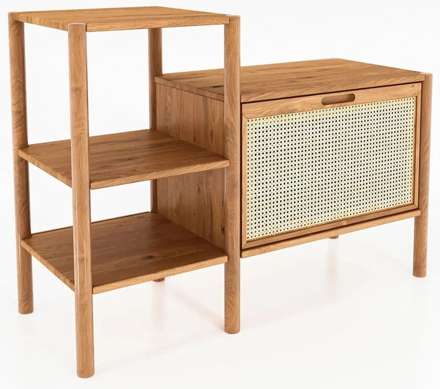 Bibliotecă din lemn de stejar 115x86 cm Pola – The Beds