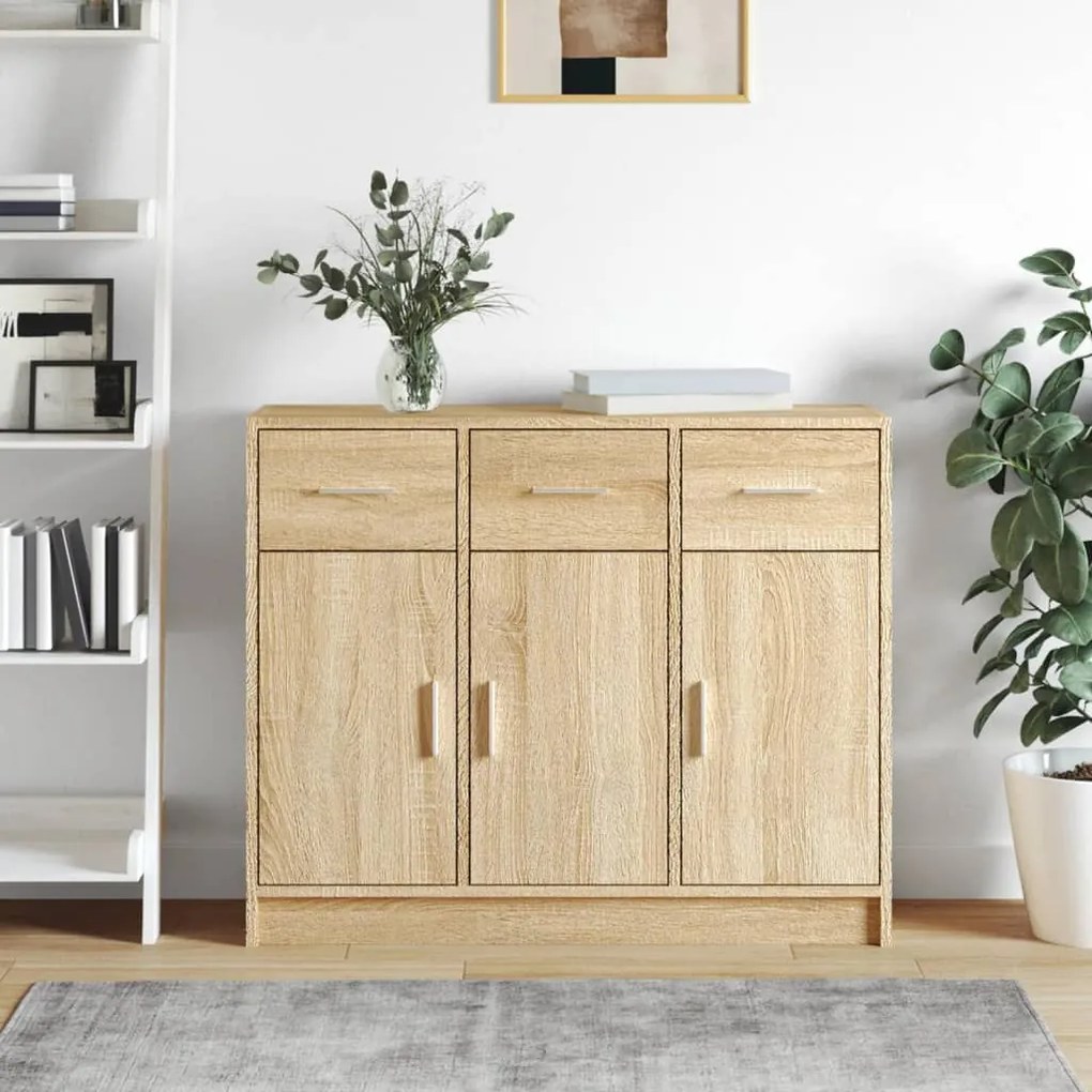 823011 vidaXL Servantă, stejar sonoma, 91x28x75 cm, lemn prelucrat