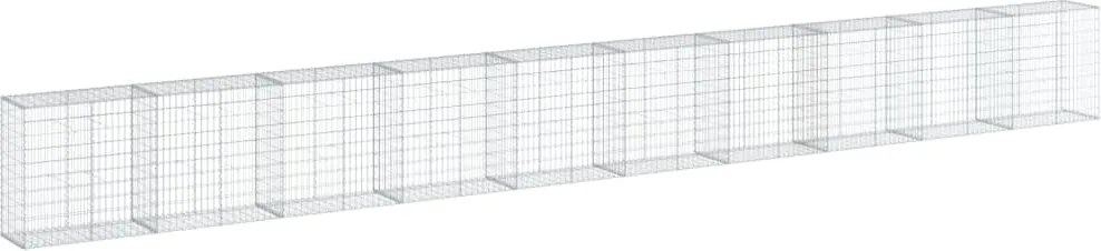 vidaXL Coș gabion cu capac, 1000x50x100 cm, fier galvanizat