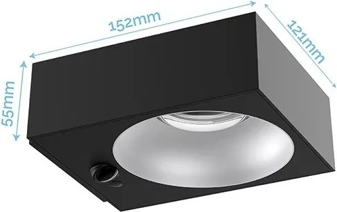 Viking - Aplica de perete solară LED cu senzor, reglabilă, 2W/3,7V, IP65, 4000K