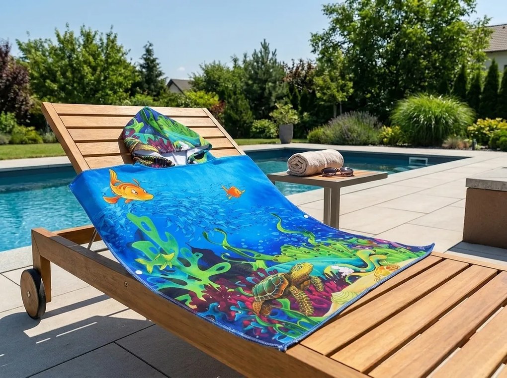 Poncho pentru copii LAGOON TREASURE colorat Dimensiune: 60 x 120 cm