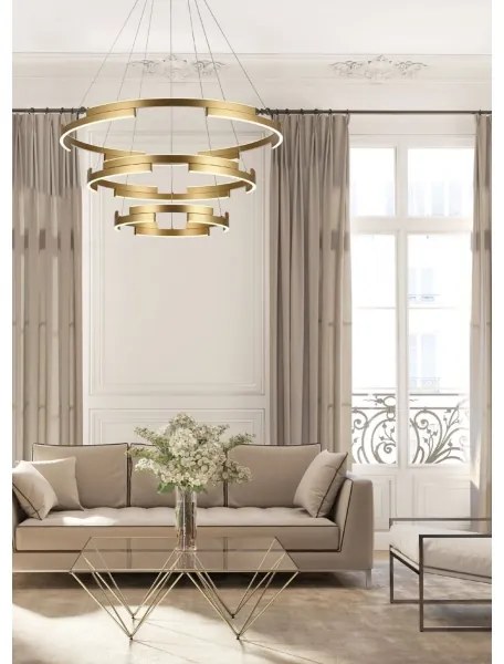 Lustră LED dimabilă pe cablu CASTLE LED/80W/230V auriu Redo 01-3181