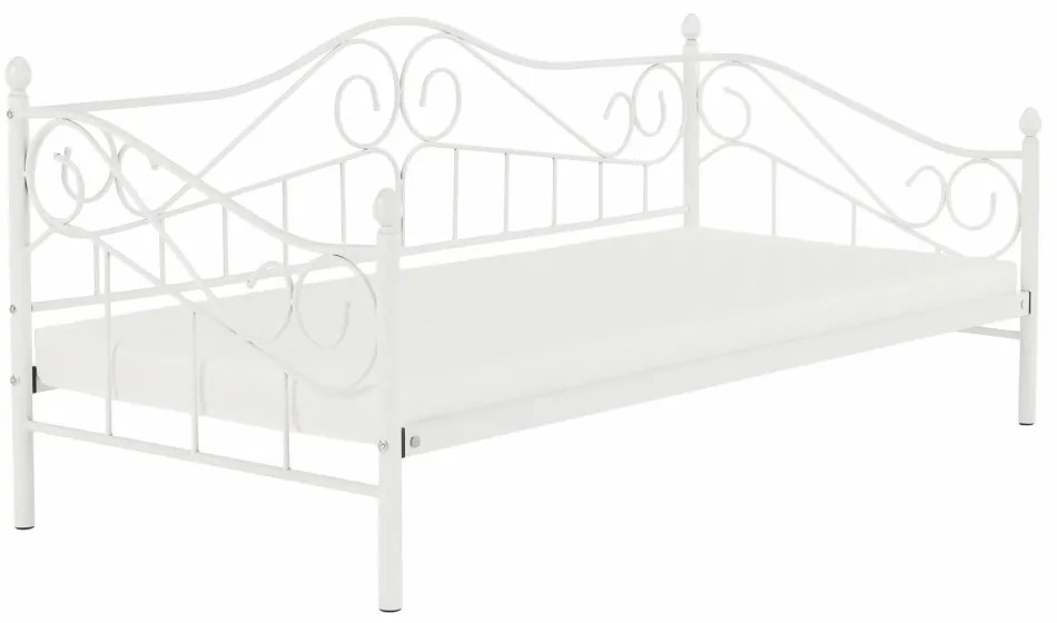 Pat de o persoană 90 cm Danina (alb) (cu somieră). 1016020