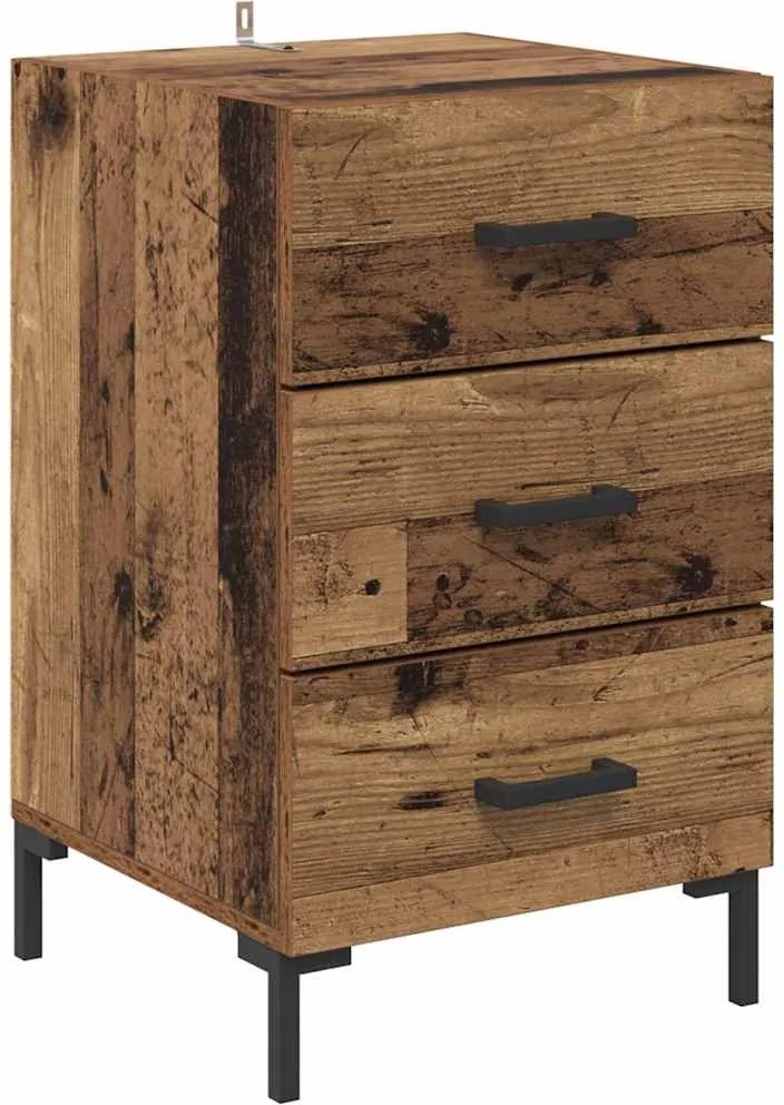 vidaXL Dulap de noapte Lemn vechi 40 x 40 x 66 cm Lemn compozit