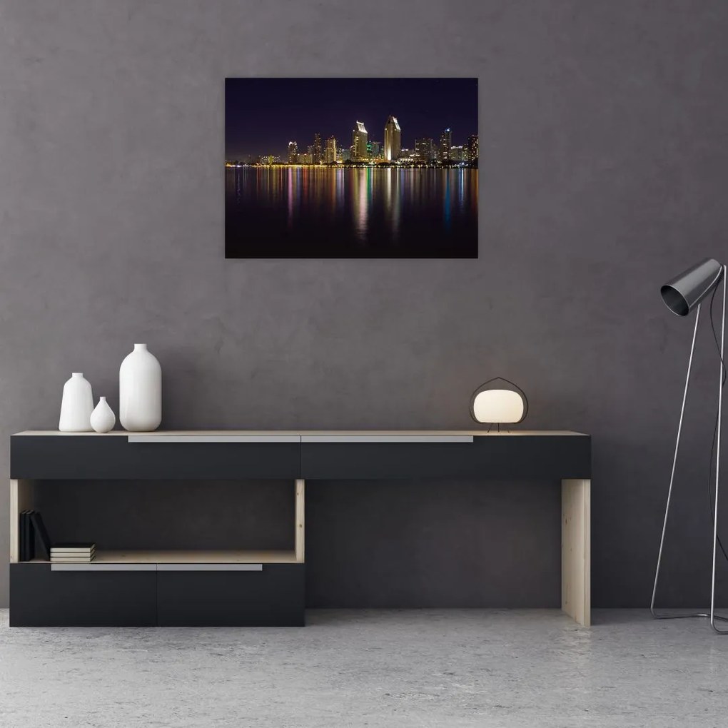 Tablou cu orașul nocturn (70x50 cm)